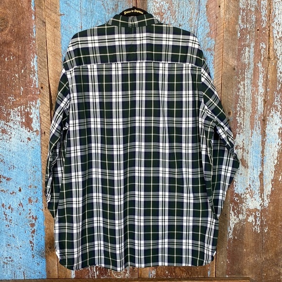 Haggar Green Plaid Long Sleeve Button Down Shirt - Picture 5 of 5